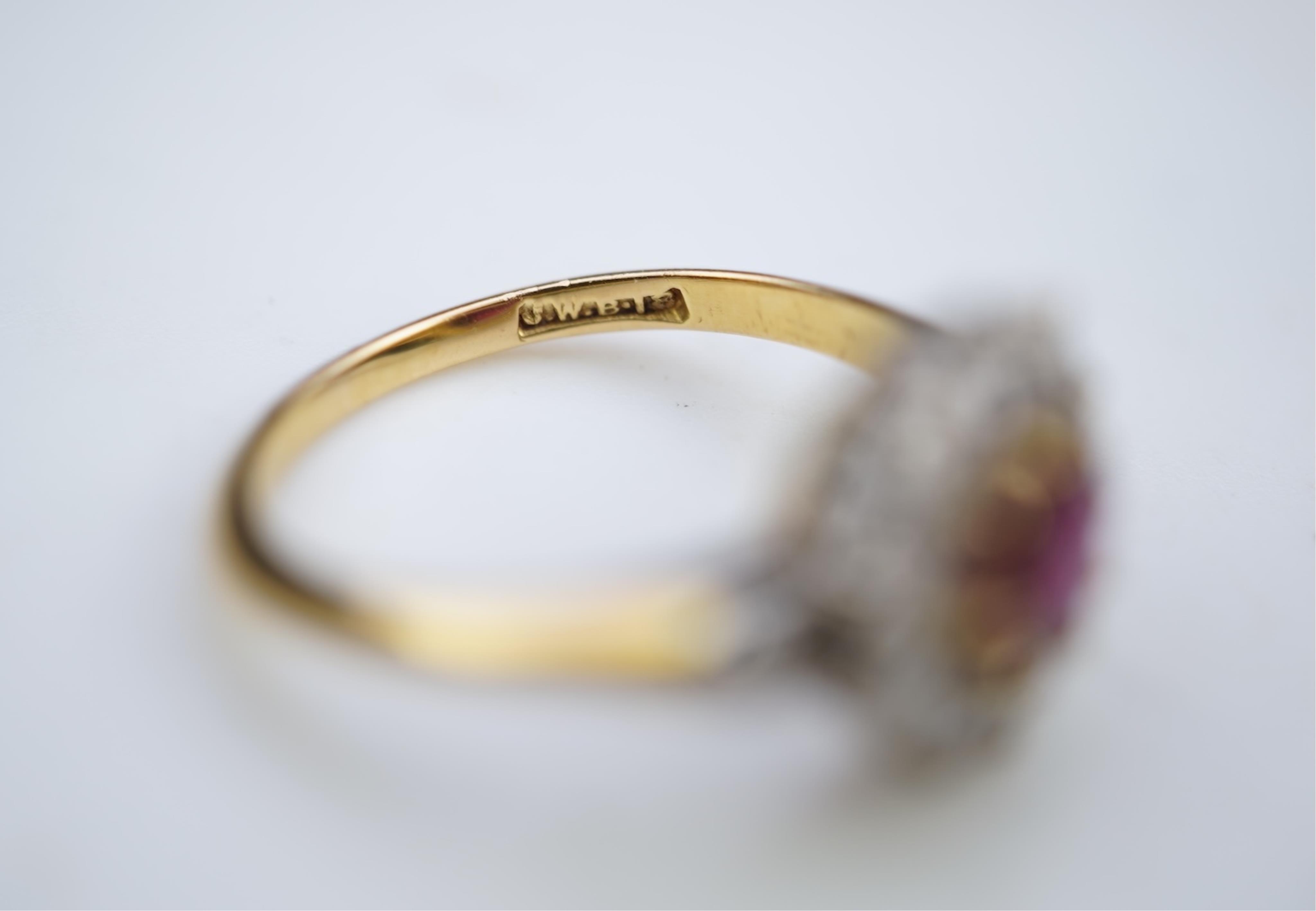 A ruby and diamond ring, circa 1900